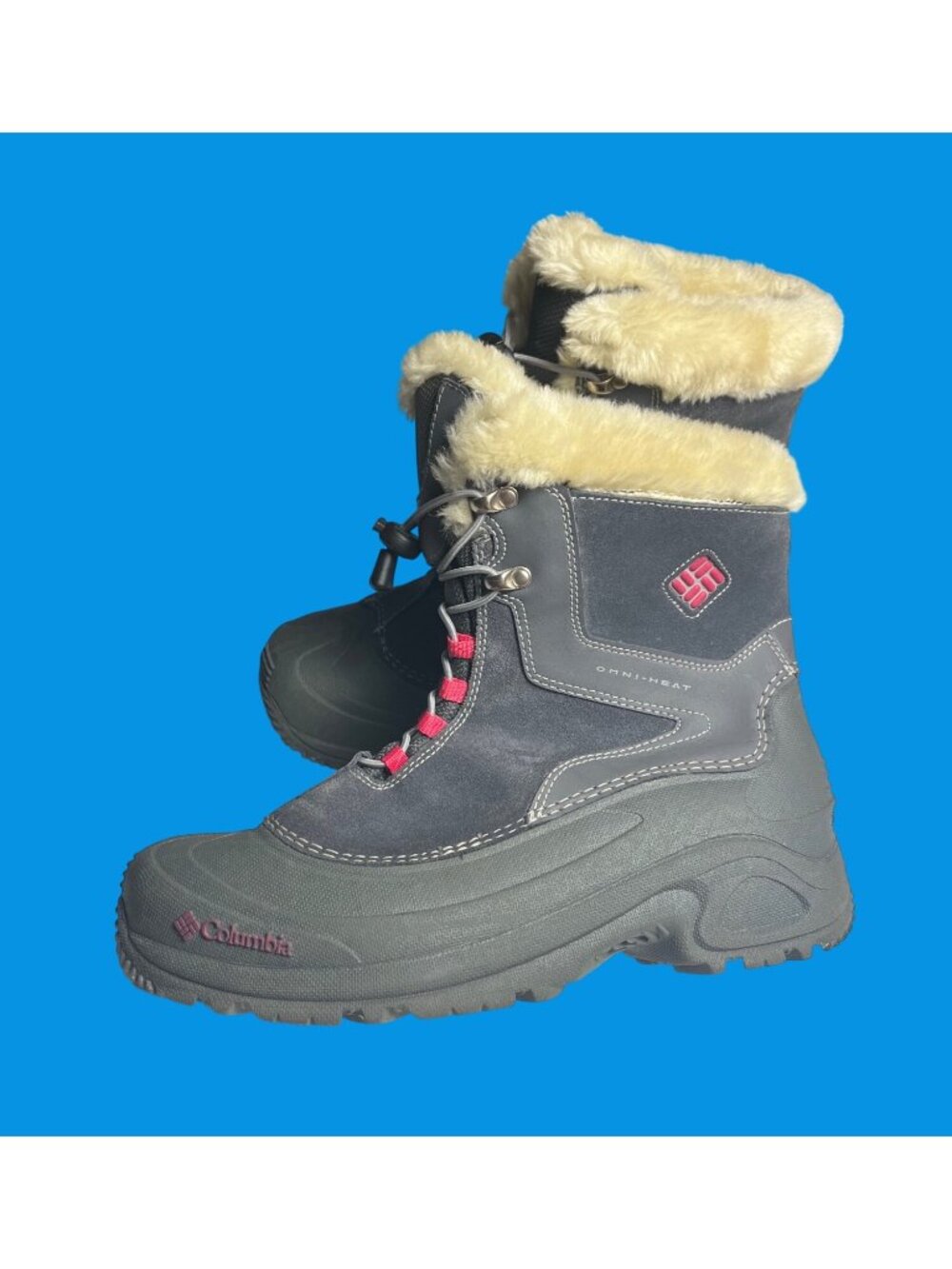 Columbia Sportswear Womens 7 Waterproof Winter Snow Boots Omni-Heat Gray Suede